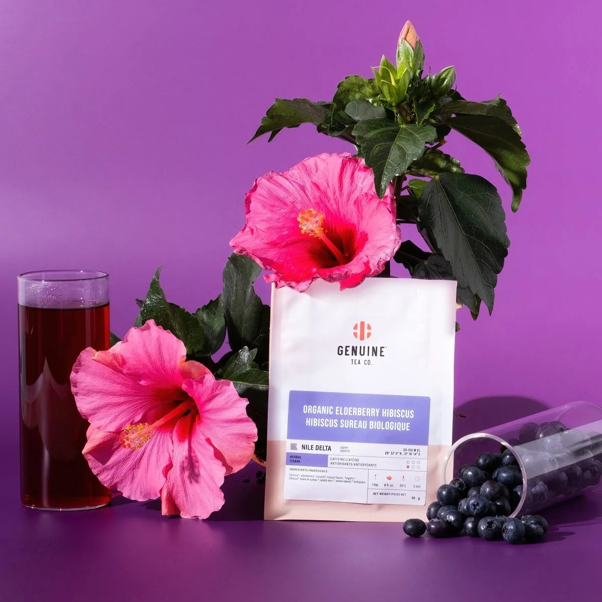 Organic Elderberry Hibiscus Loose Leaf Herbal Tea