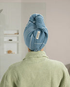 Organic Turkish Cotton Hair Towel in Slate Blue