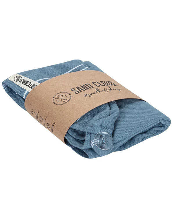 Organic Turkish Cotton Hair Towel in Slate Blue