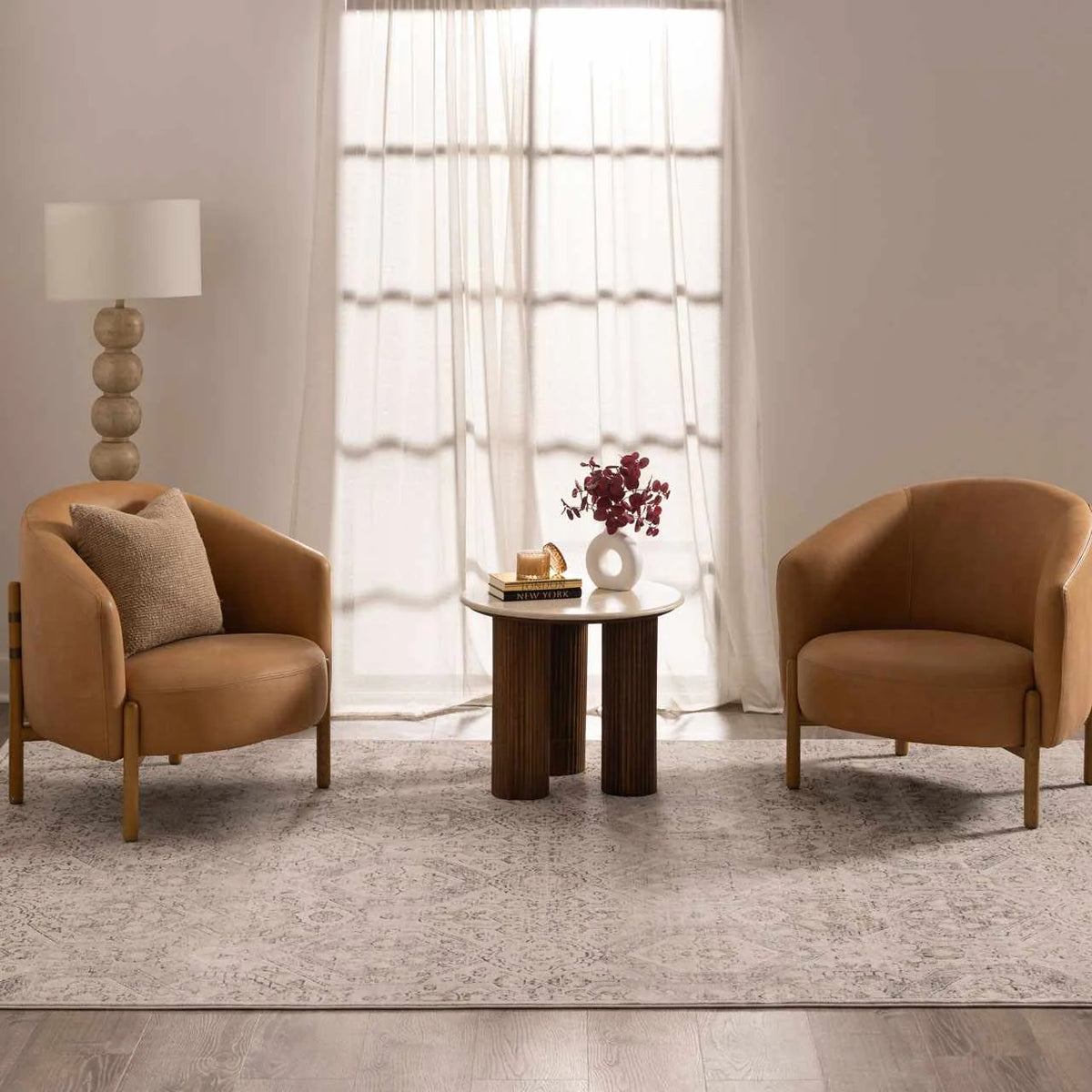 Oriental Area Rug in Moroccan Farmhouse Style, Machine-Woven