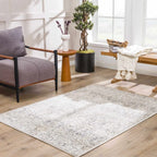 Oriental Area Rug in Moroccan Farmhouse Style, Machine-Woven