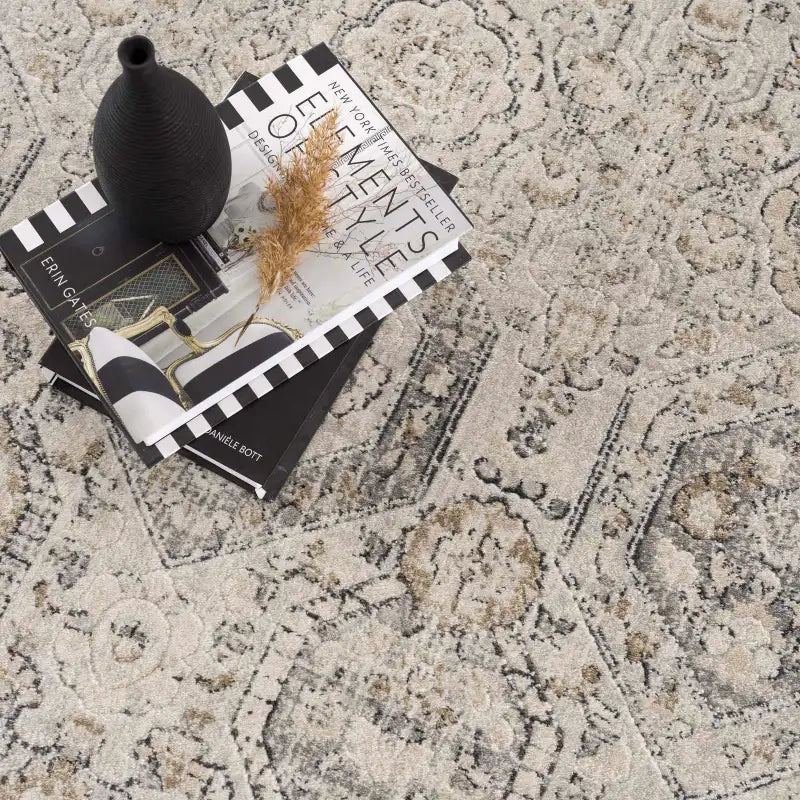 Oriental Area Rug in Moroccan Farmhouse Style, Machine-Woven