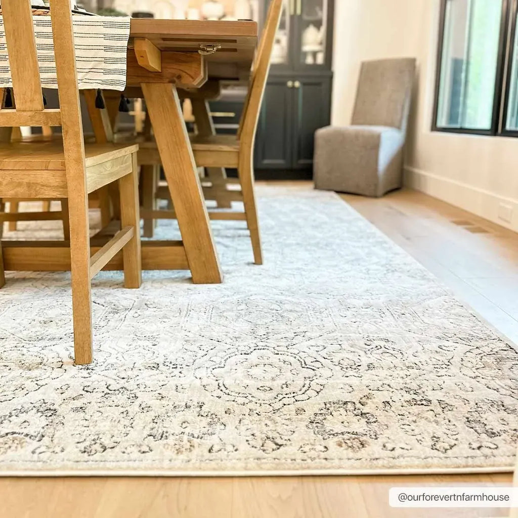 Oriental Area Rug in Moroccan Farmhouse Style, Machine-Woven
