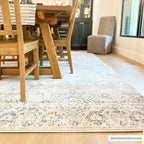 Oriental Area Rug in Moroccan Farmhouse Style, Machine-Woven