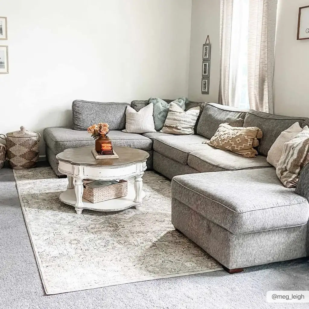 Oriental Area Rug in Moroccan Farmhouse Style, Machine-Woven