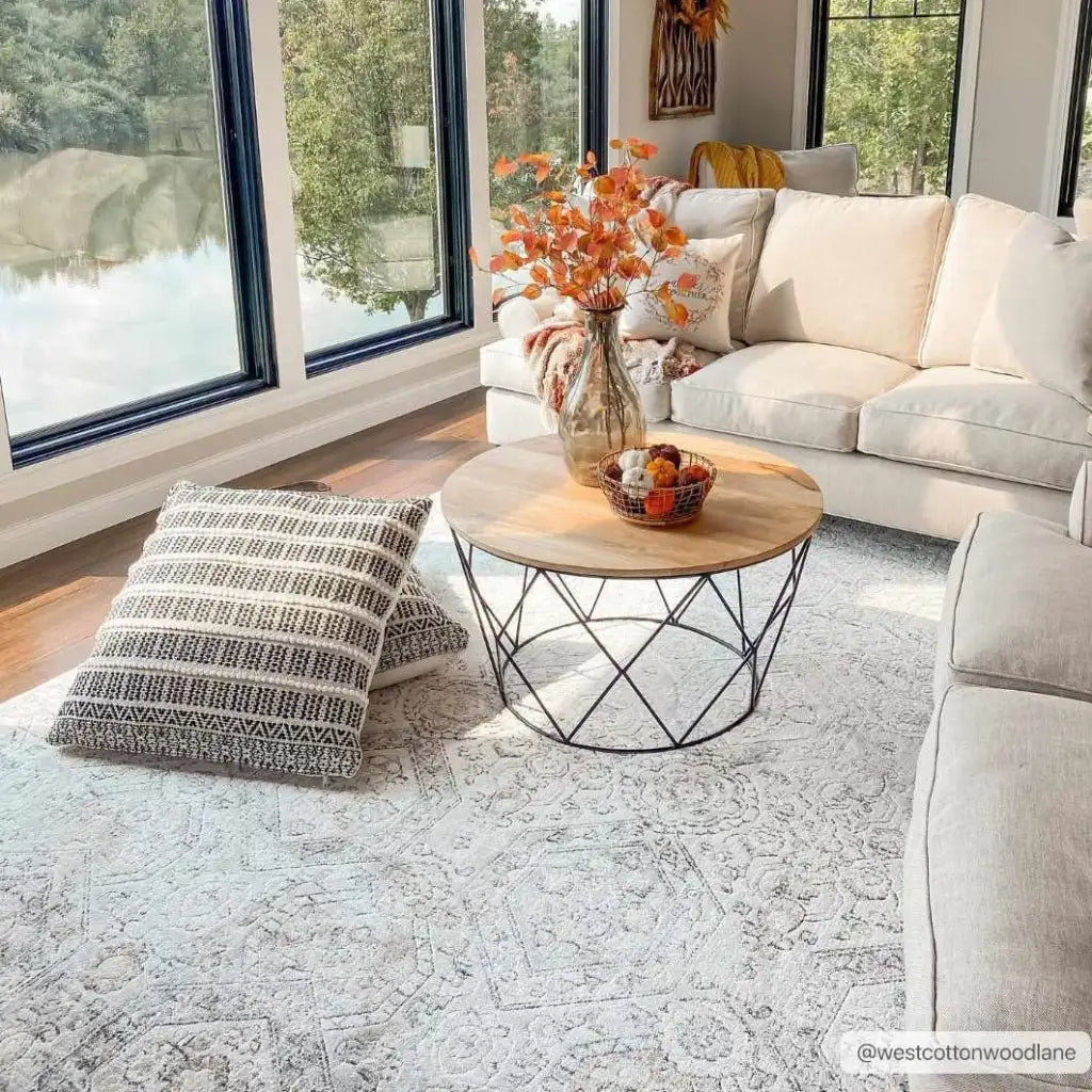 Oriental Area Rug in Moroccan Farmhouse Style, Machine-Woven