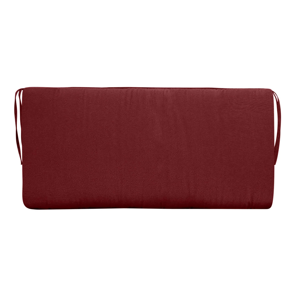 Outdoor Bench Cushion with Ties, Plush Knife-Edge Fill, Weather-Resistant Fabric, Multiple Colors and — Solid Barn Red / 36"
