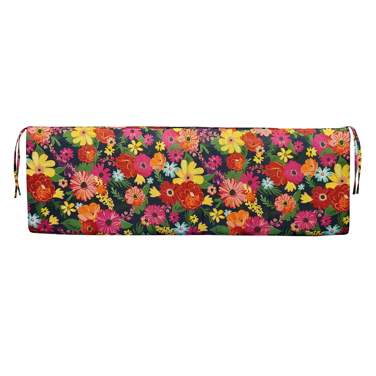 Outdoor Bench Cushion with Ties, Plush Knife-Edge Fill, Weather-Resistant Fabric, Multiple Colors and 36 — Fresh Picked / 60"