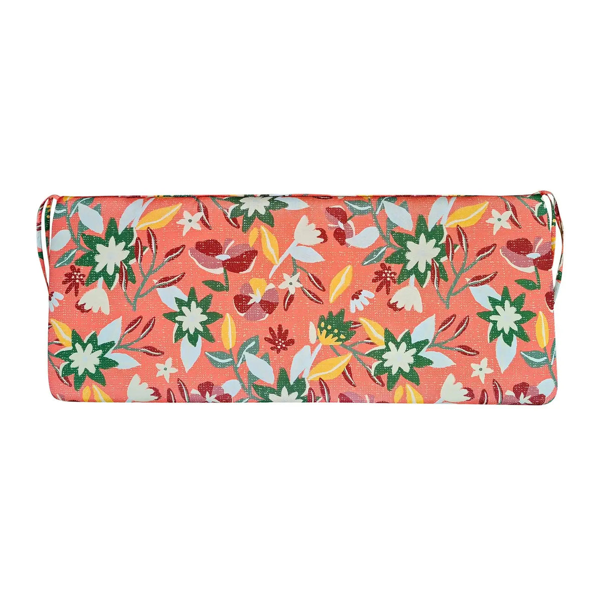 Outdoor Bench Cushion with Ties, Plush Knife-Edge Fill, Weather-Resistant Fabric, Multiple Colors and 3 — Petal Pushing / 41"