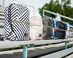 Outdoor Blanket in Black Geo Pattern