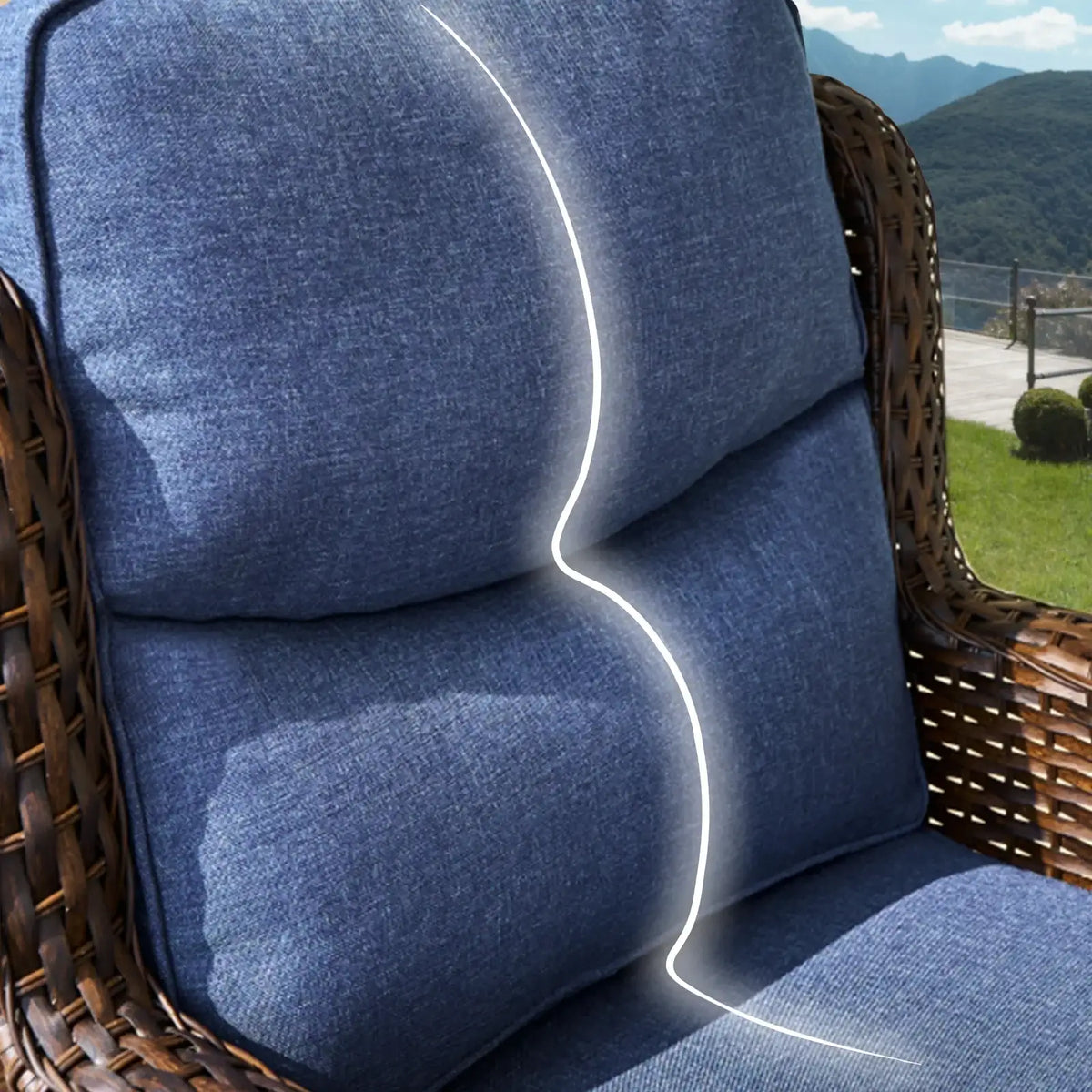 Outdoor Furniture Replacement Cushions for Patio Sofas and Chairs with 6-Inch High-Density Foam