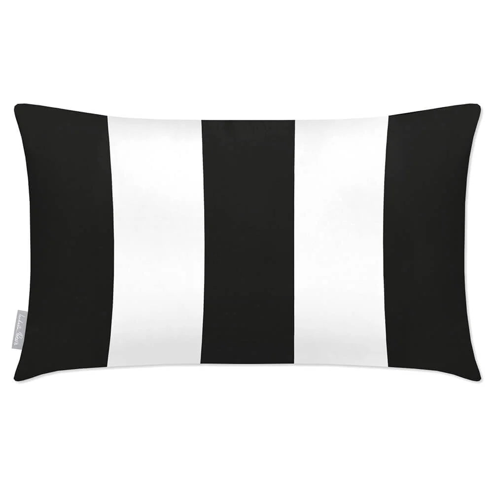 Outdoor Garden Cushion in a Three-Stripe Design with — Charcoal / 50 x 30 cm / Charcoal / 55 x 35 cm / Charcoal / 60 x 40 cm
