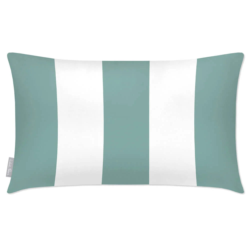 Outdoor Garden Cushion in a Three-Stripe Design wi — Blue Surf / 50 x 30 cm / Blue Surf / 55 x 35 cm / Blue Surf / 60 x 40 cm