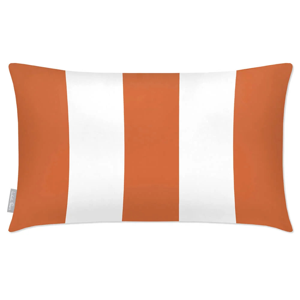 Outdoor Garden Cushion in a Three-Stripe — Burnt Orange / 50 x 30 cm / Burnt Orange / 55 x 35 cm / Burnt Orange / 60 x 40 cm