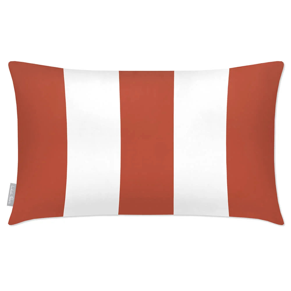 Outdoor Garden Cushion in a Three-Stripe Des — Burnt Ochre / 50 x 30 cm / Burnt Ochre / 55 x 35 cm / Burnt Ochre / 60 x 40 cm