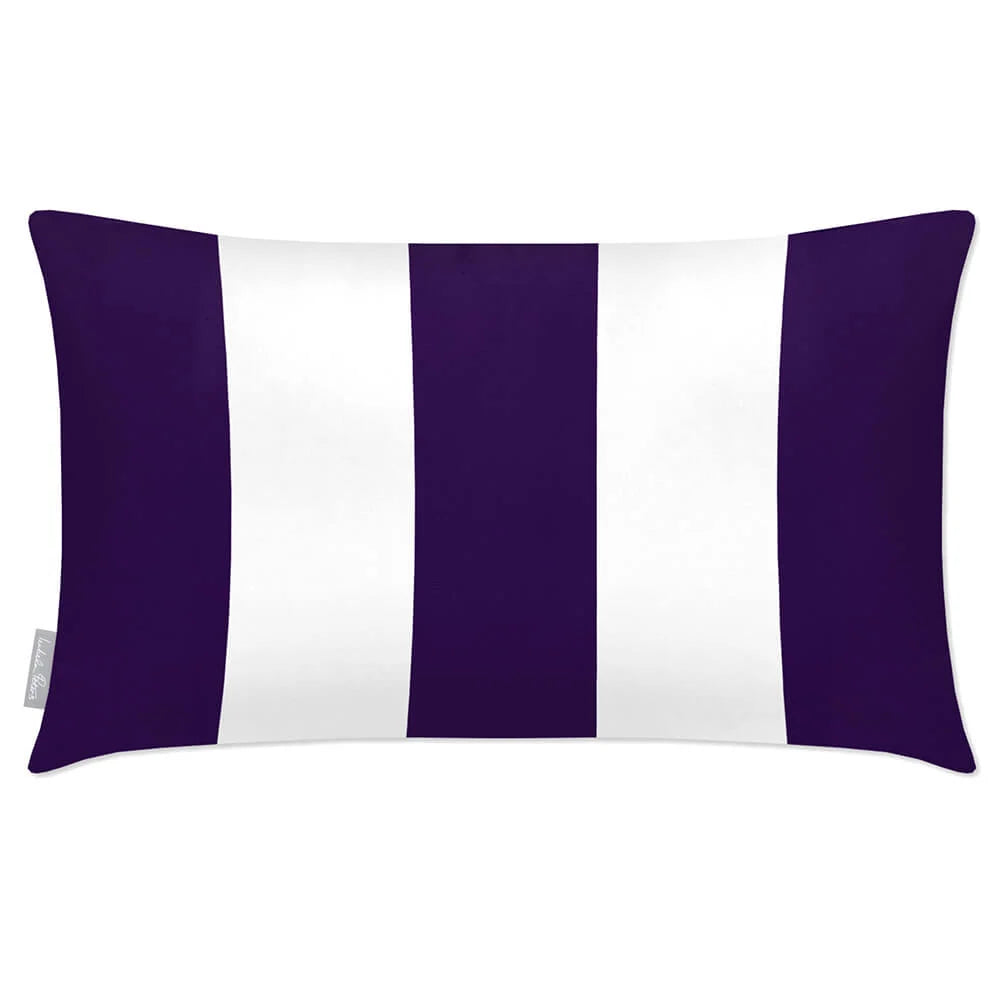 Outdoor Garden Cushion in a Three-Stripe Design wi — Morc Blue / 50 x 30 cm / Morc Blue / 55 x 35 cm / Morc Blue / 60 x 40 cm