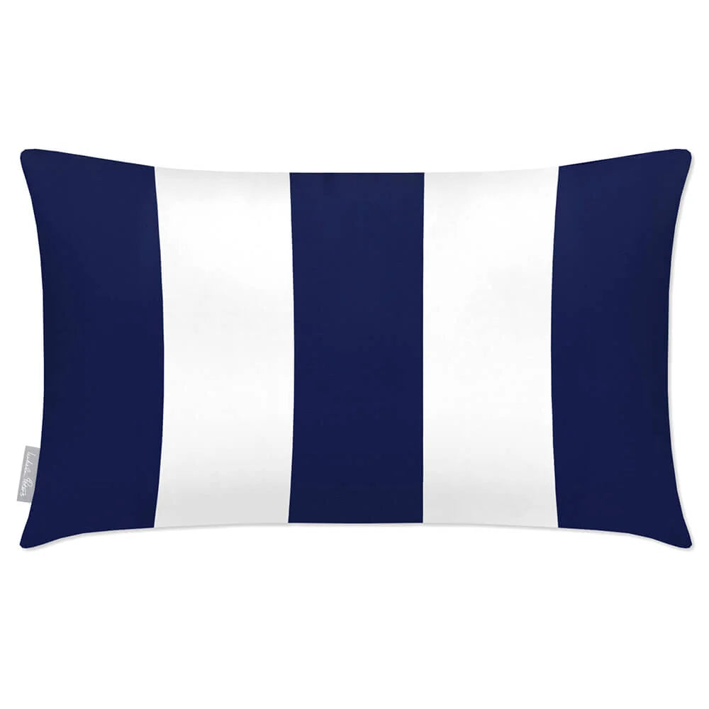 Outdoor Garden Cushion in a Three-Stripe Design with — Midnight / 50 x 30 cm / Midnight / 55 x 35 cm / Midnight / 60 x 40 cm