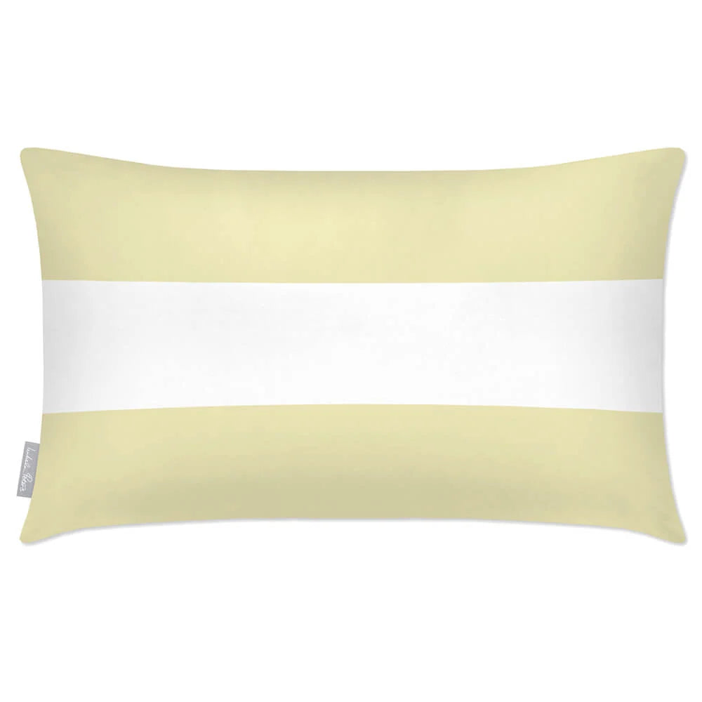 Outdoor Garden Cushion in a Waterproof Rectangular Design with — Cream / 50 x 30 cm / Cream / 55 x 35 cm / Cream / 60 x 40 cm