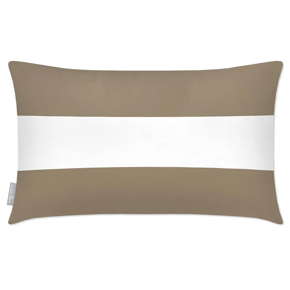 Outdoor Garden Cushion in a Waterproof Rectangular Design with — Taupe / 50 x 30 cm / Taupe / 55 x 35 cm / Taupe / 60 x 40 cm