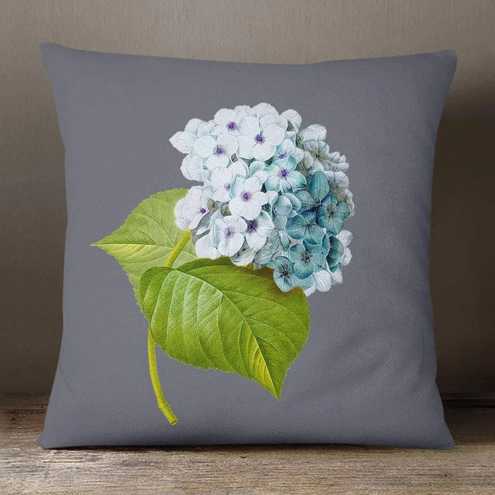 Outdoor Hydrangea Garden Cushion in Soft, Breathable Fabric, Featuring a Dual Sided Floral Design