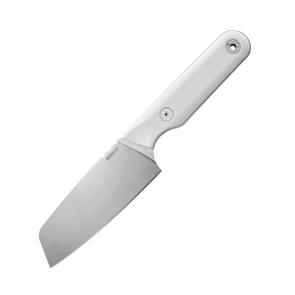 Outdoor Kitchen Knife with a MagnaCut Santoku Blade and Textured G10 Handle for Campsite Meal Prep