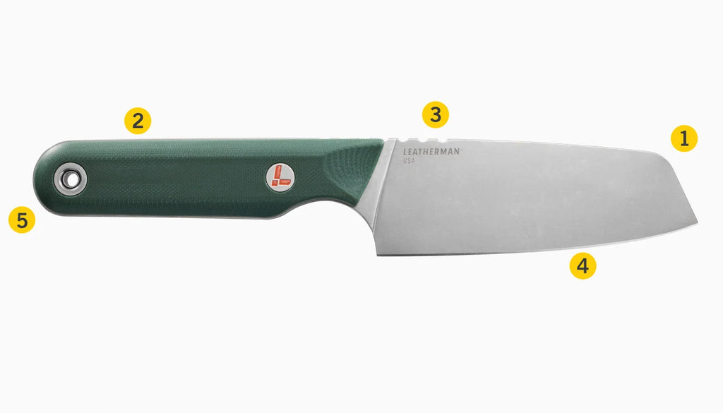 Outdoor Kitchen Knife with a MagnaCut Santoku Blade and Textured G10 Handle for Campsite Meal Prep