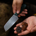 Outdoor Kitchen Knife with a MagnaCut Santoku Blade and Textured G10 Handle for Campsite Meal Prep