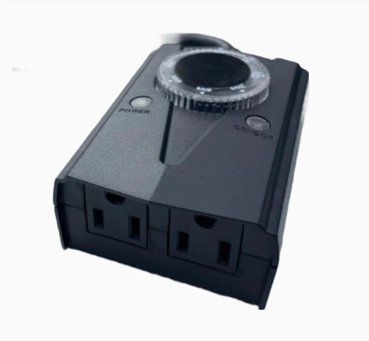 Outdoor Light Timer with Two Grounded Outlets and Dusk-to-Dawn Control for Holiday Decorations
