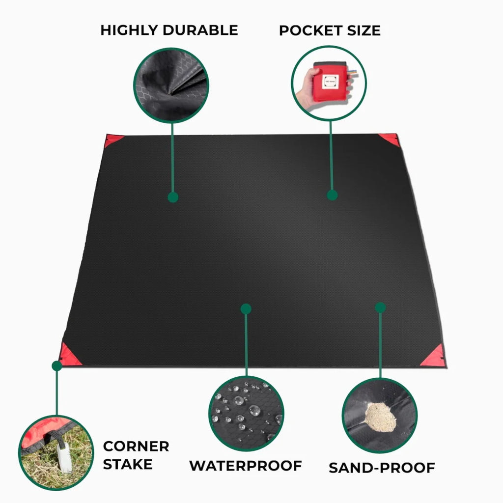 Outdoor Pocket Blanket, Waterproof Sand-Proof Windproof Ground