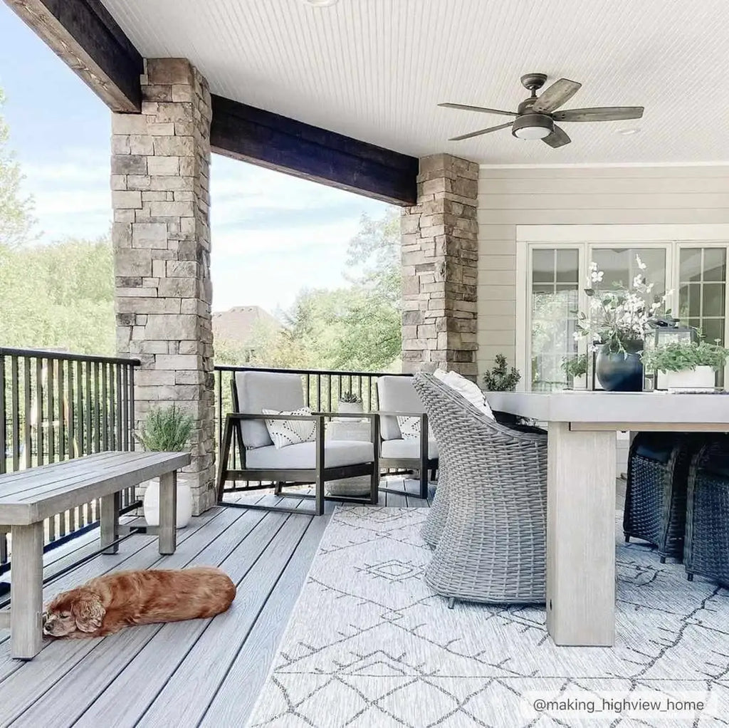 Outdoor Rug in Bohemian Global Style, Machine Woven from 100%