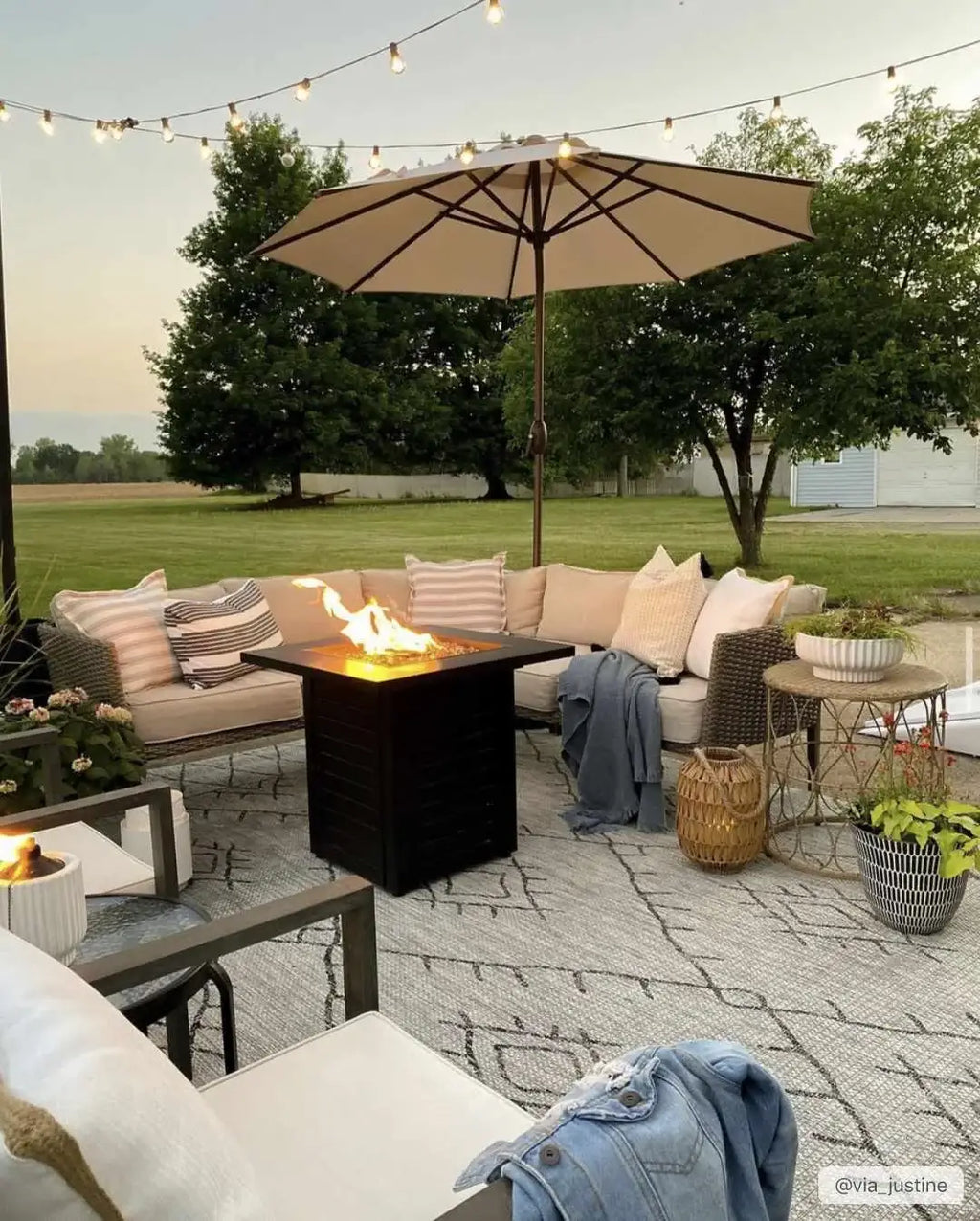 Outdoor Rug in Bohemian Global Style, Machine Woven from 100%