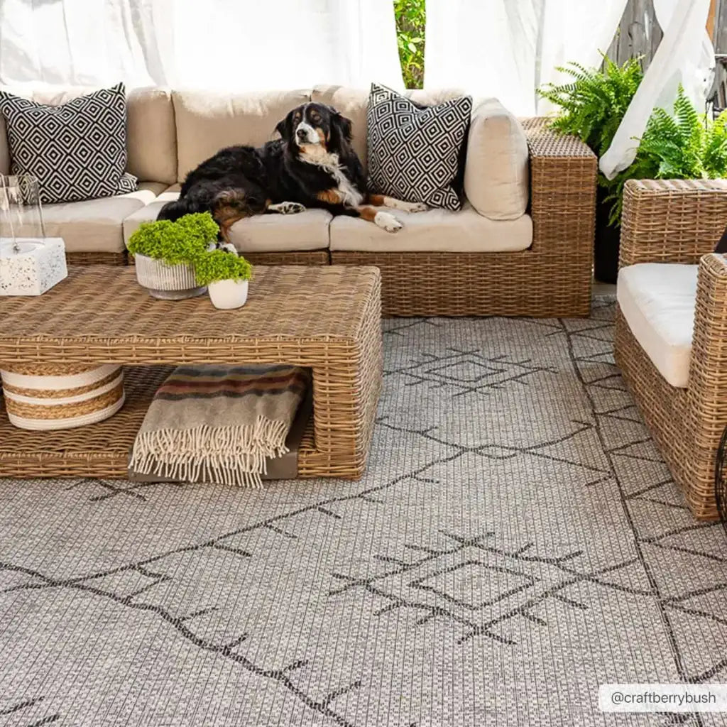 Outdoor Rug in Bohemian Global Style, Machine Woven from 100%