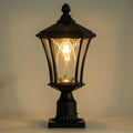 Outdoor Solar Post Light with Patterned Glass, Dusk-to-Dawn Operation and Included Pier Mount Base