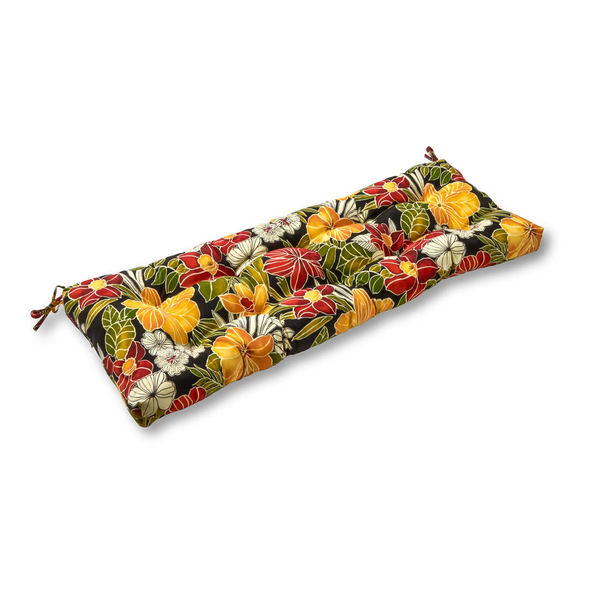 Outdoor Swing and Bench Cushion, 44 x 17 Inches, Fully Reversible, Aloha Black