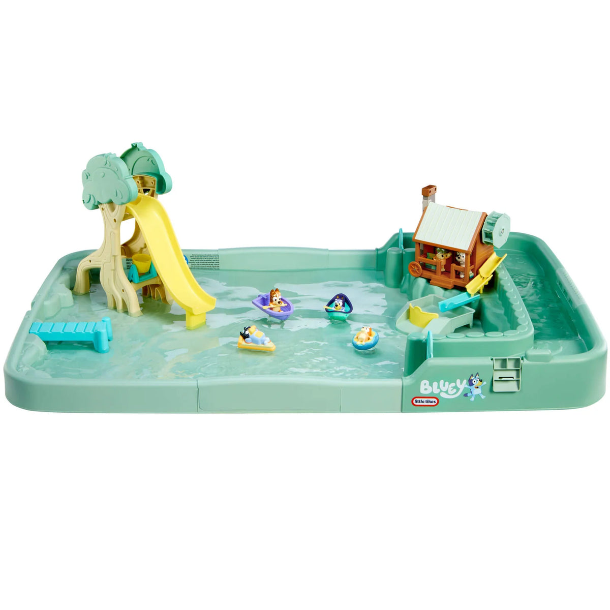 Outdoor Water Table with a Log Ride Tower and Folding Design for Imaginative Splash Play Together