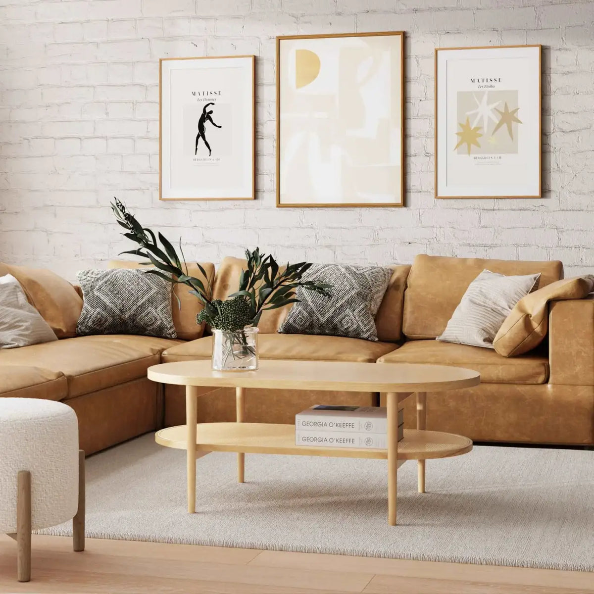 Oval Coffee Table in Warm Pine