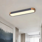 Oval Flush Mount LED Ceiling Light, Gray - 3000K