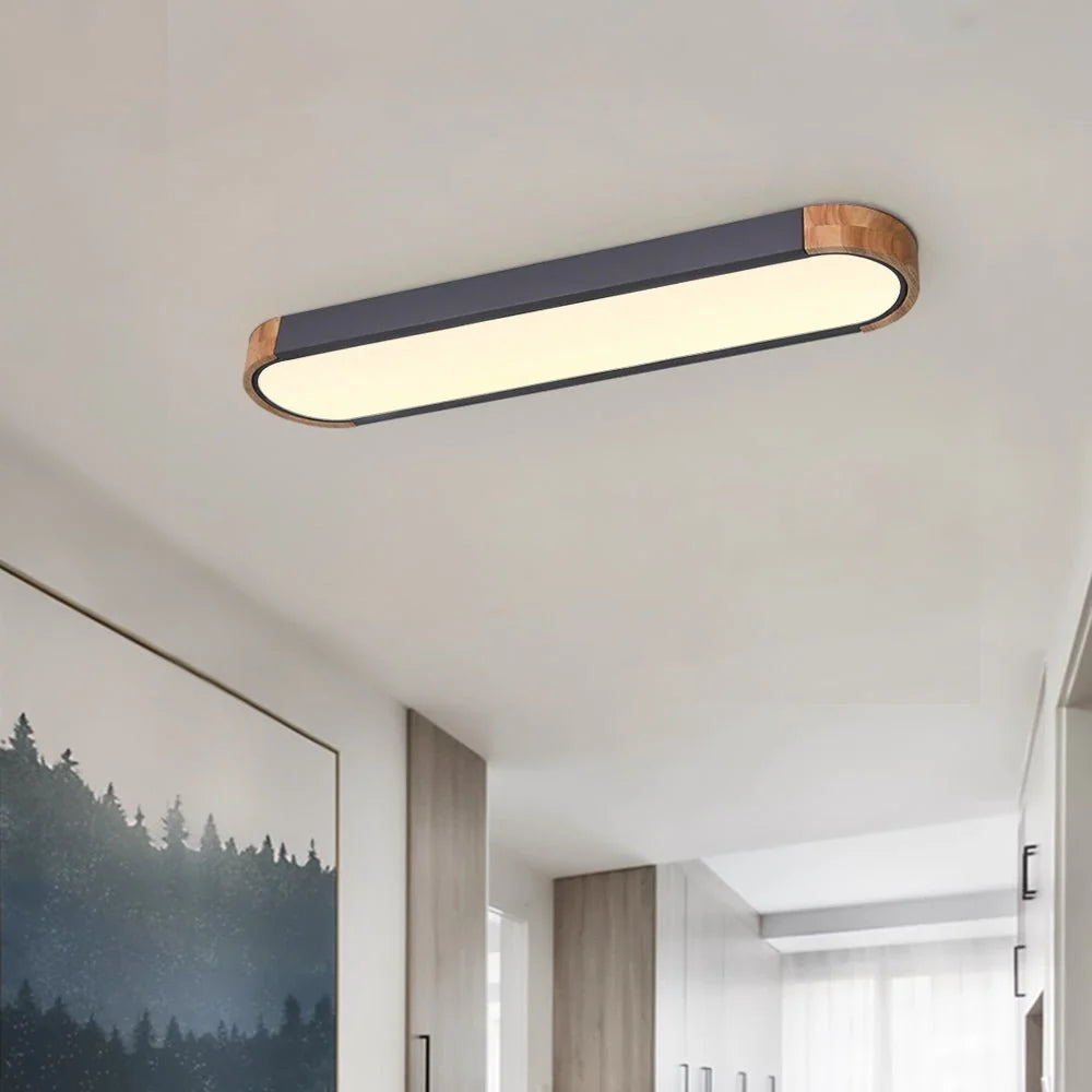 Oval Flush Mount LED Ceiling Light, Gray - 3000K