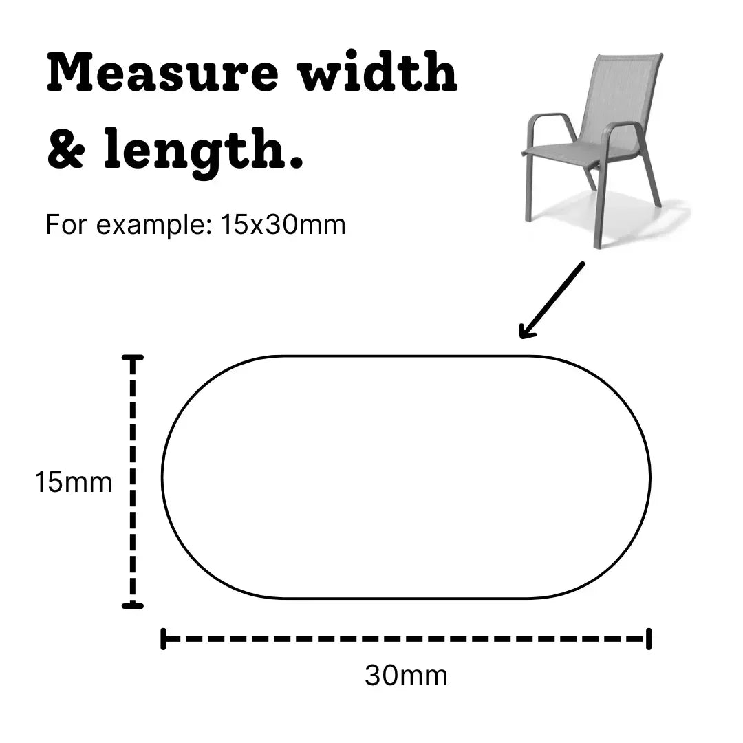 Oval Silicone Chair Leg Protectors with Felt Bases for Smoother Movement on Timber and Tile Floors