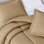 Oversized Comforter Set with Moisture-Wicking Smart Fabric, Poly Down Alternative Fill and Two Pillow Shams