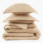 Oversized Comforter Set with Two Pillow Shams, Moisture-Wicking Smart Fabric and Poly Down Alternative Fill