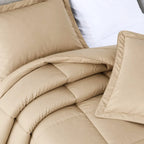 Oversized Comforter Set with Two Pillow Shams, Moisture-Wicking Smart Fabric and Poly Down Alternative Fill
