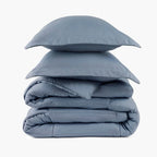 Oversized French Blue Comforter Set with Moisture-Wicking Smart Fabric and Two Matching Pillow Shams