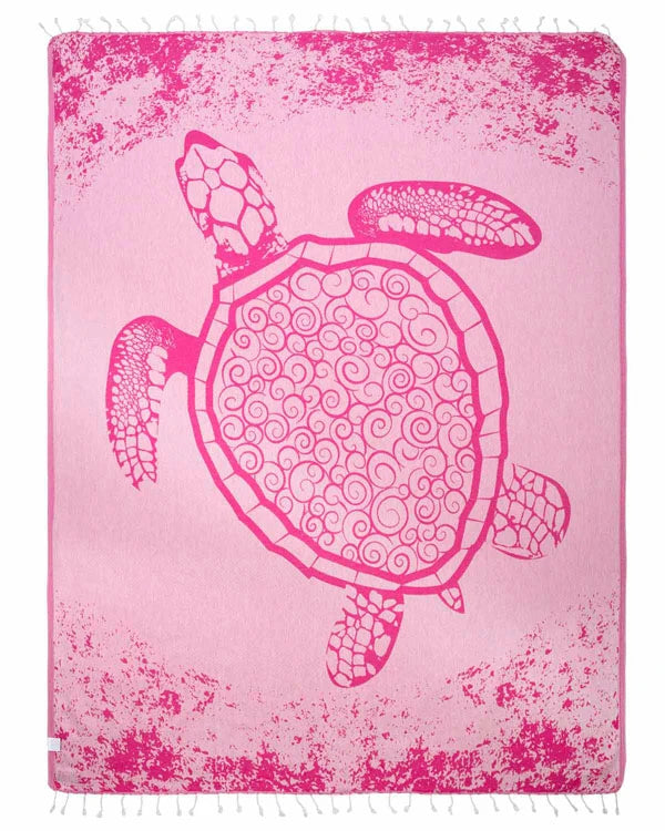 Oversized Fuchsia Turtle Beach Towel in 100% Turkish Organic
