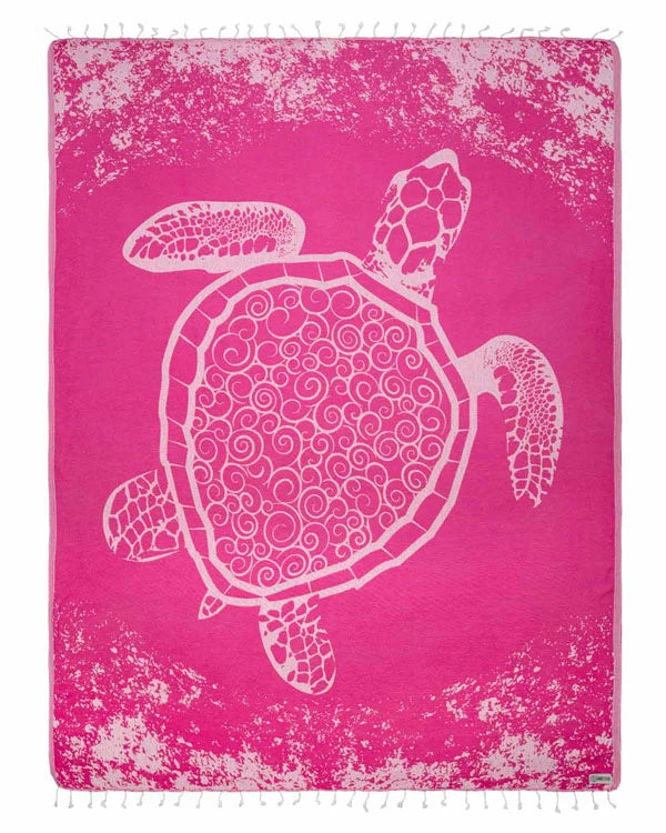 Oversized Fuchsia Turtle Beach Towel in 100% Turkish Organic