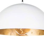 Oversized Metal Dome Pendant Light with Adjustable Cable, Gold-Foiled Interior and Four Size