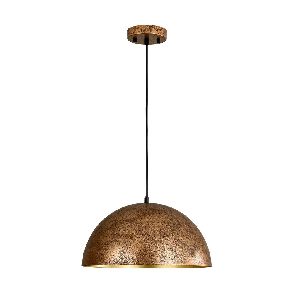 Oversized Metal Dome Pendant Light with Adjustable Cable, Gold-Foiled Interior and Four Size
