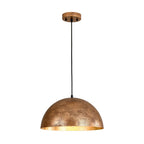 Oversized Metal Dome Pendant Light with Adjustable Cable, Gold-Foiled Interior and Four Size
