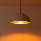 Oversized Metal Dome Pendant Light with Adjustable Cable, Gold-Foiled Interior and Four Size