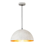 Oversized Metal Dome Pendant Light with Adjustable Cable, Gold-Foiled Interior and Four Size